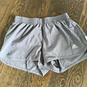 grey adidas running shorts size XS